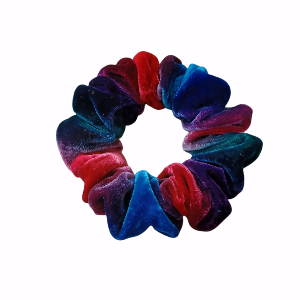 Rainbow Silk Satin Scrunchie Crown Rouched Hair Band Headband Scrunch  Ruffle UK Statement Piece Bright Coloured 