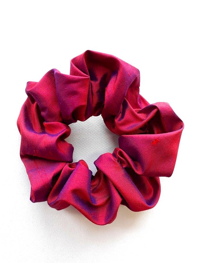 Love Actually Satin Scrunchies Scarlet Red Scrunchie Mauve
